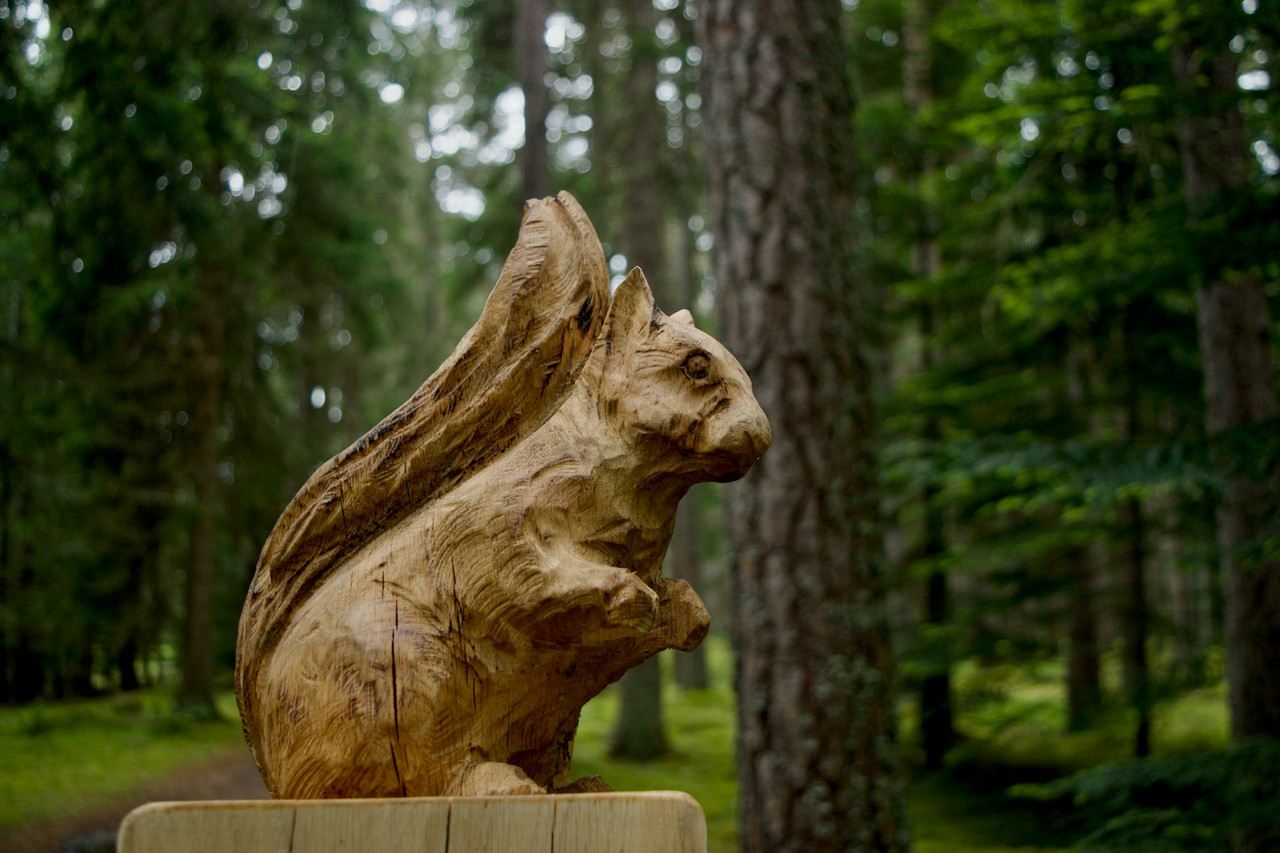 sculpture of a squirrel